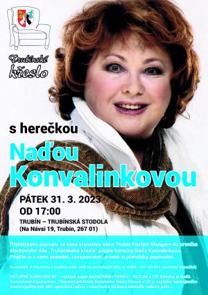 Trubínské křeslo s herečkou Naďou Konvalinkovou dne 31.3.2023 od 17:00 1